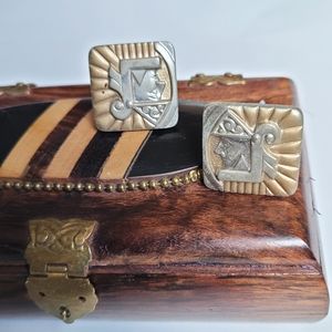 Vintage Roman Warrior Cufflinks - Brass Cuff Links